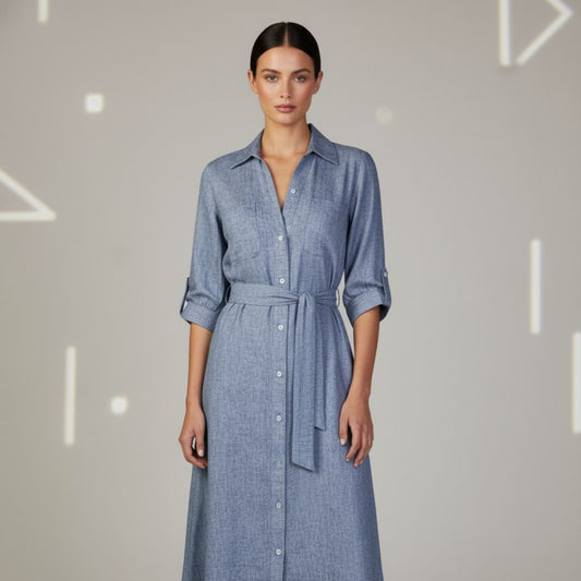 Dusk - Azure chambray shirt dress