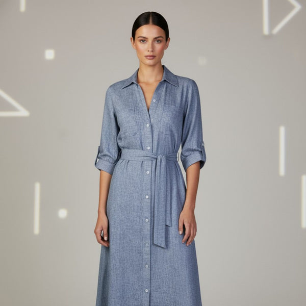 Dusk - Azure chambray shirt dress